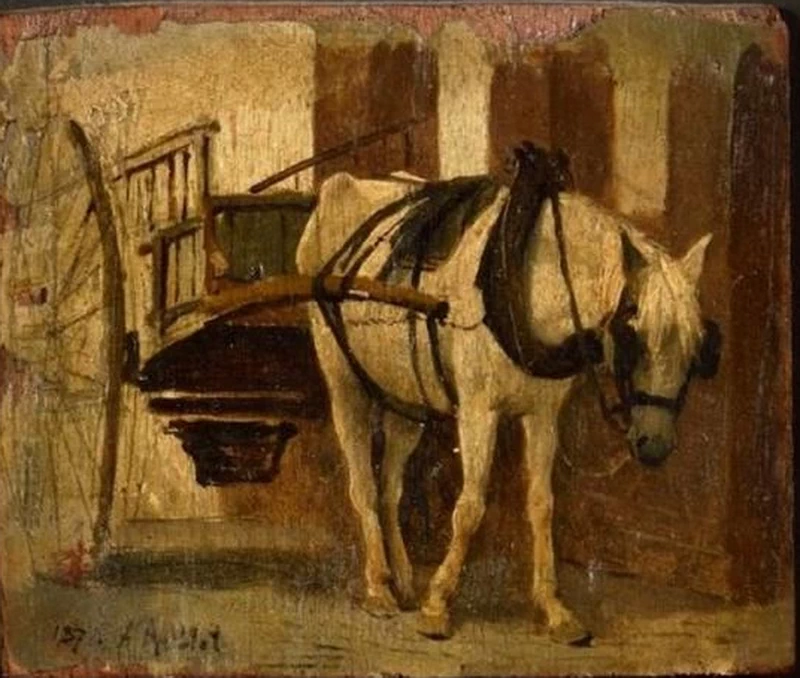 Cavallo che tira un carro